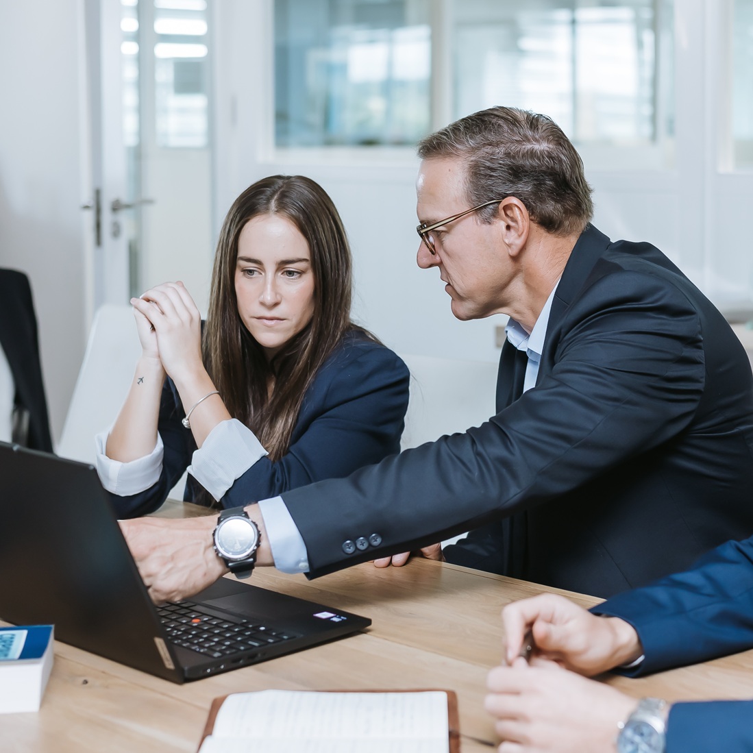 Harbour Wealth advisors with a client